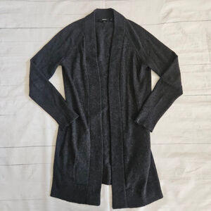 Theory Clean Front Cashmere Cardigan Charcoal Capsule Minimalist Womens Small